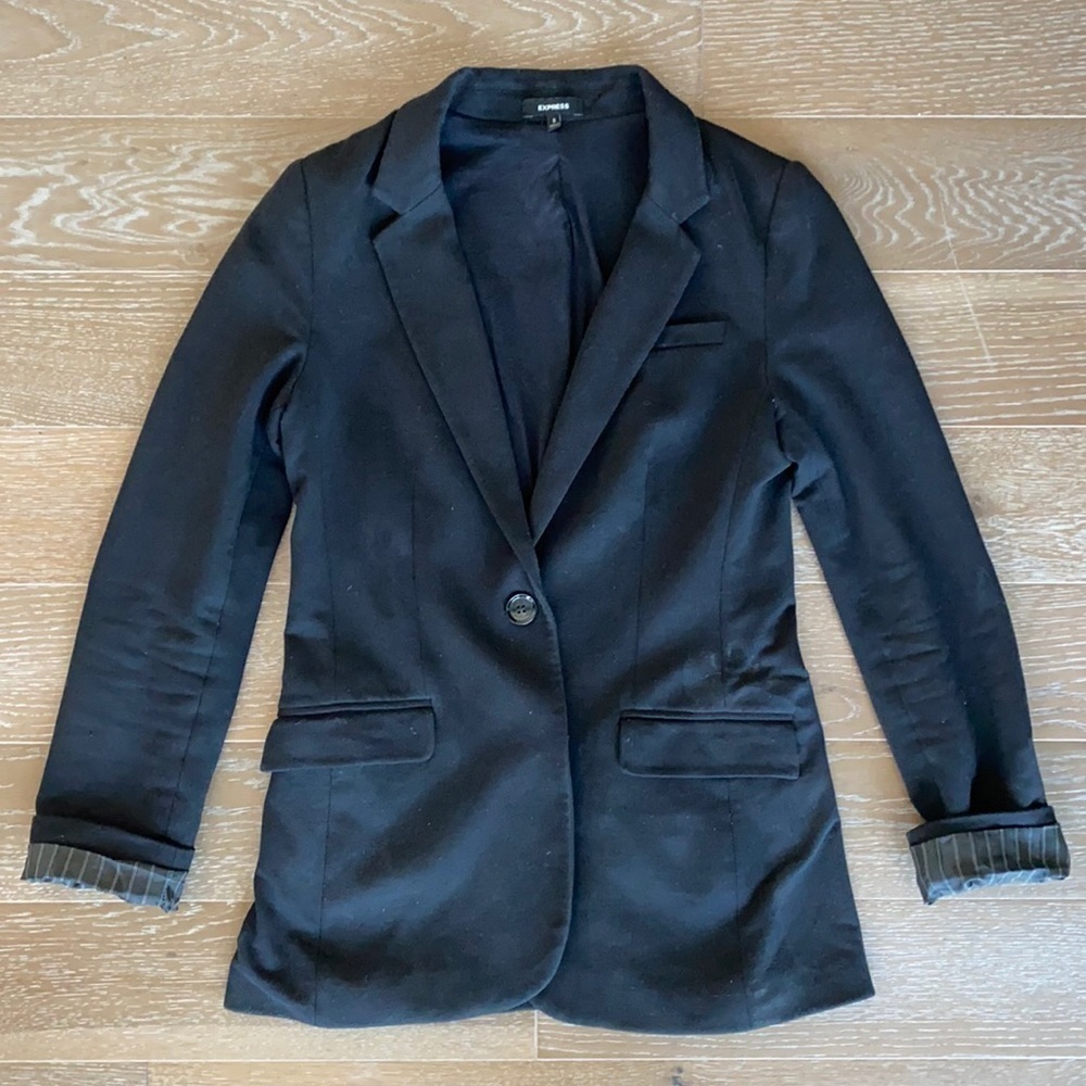 Express  Pinstripe Blazer | Black | S